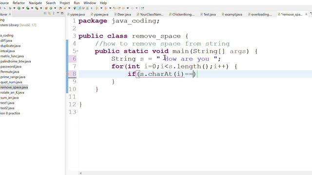 Remove Space from string using java | Language Tamil смотреть онлайн