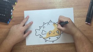 How To Draw A Pufferfish Как нарисовать рыбу Фугу