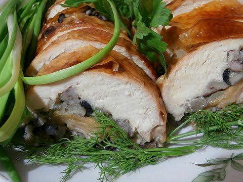 Рулет из курицы с грибами смотреть онлайн