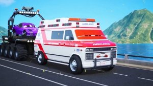 Monster Trucks vs Police Cars - High-Speed Showdown | Fire Engine Takes on an Epic Rescue Mission