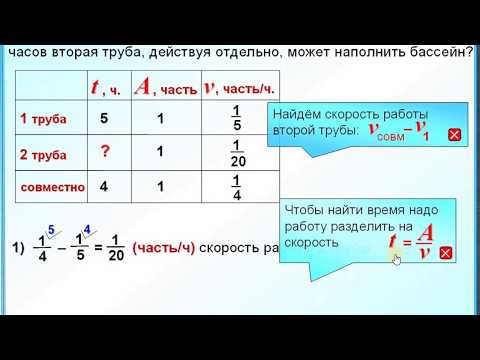 6 класс. Задача на работу двух труб