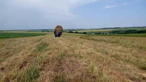 погрузка тюков, РЕКОРД, заготовка сена.