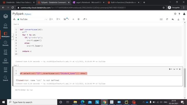 How to create UDF in PySpark | Databricks Tutorial | смотреть онлайн