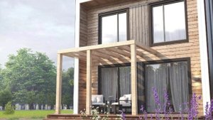 Двухэтажный дом в стиле Куб "Малевич" 6х6 м, с террасой