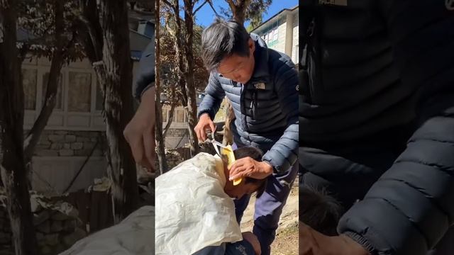 Самая высокогорная парикмахерская в мире #путешествие #непал смотреть онлайн