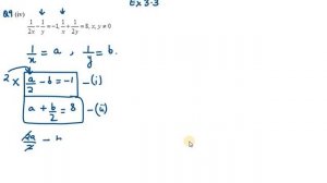 9.Solve the following pairs of linear equations: 1/2x-1/y=-1, 1/x+1/2y=8 || Q9 Ex 3.3 NCERT Exempla