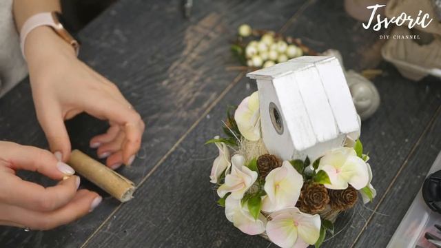 Making a bird / Spring composition / Делаем птичку / Весенняя композиция / DIY TSVORIC