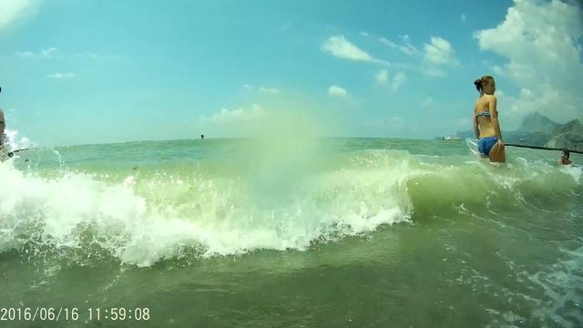 На море капля на камере