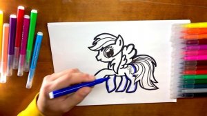 HOW TO DRAW MY LITTLE PONY | RAINBOW DASH / РАДУГА ДЭШ / COLORING BOOKS FOR CHILDREN