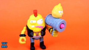 Grossery Gang Time Wars BAD BEANS SHOOTER, JOCK SLOP BURGER, PIRATE SHARK Action Figure Toy Review