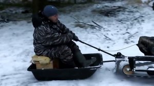 Мотобуксировщик Снежок Р500, тест драйв по лесу реального пользователя