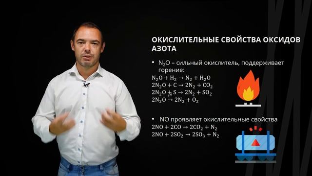 Кислотные и окислительно-восстановительные свойства оксидов азота | Химия смотреть онлайн