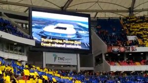 Матч открытия "Ростов Арены", трибуны поют гимн Ростова