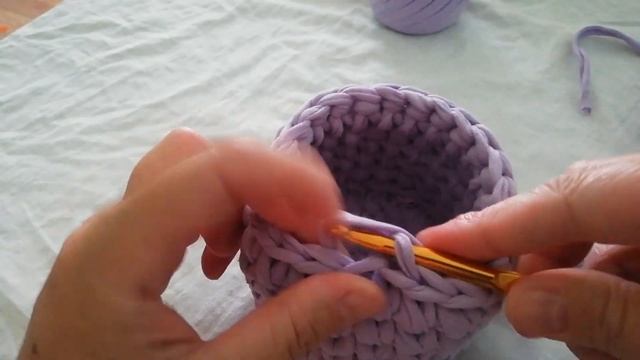 как закончить вязание корзинки из трикотажной пряжи