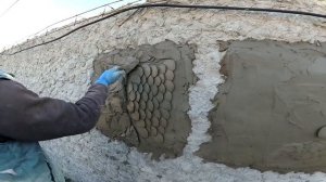 Несколько вариантов по декору стен. Декоративная штукатурка из обычного раствора.