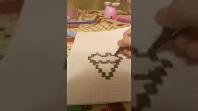 Рисуем мороженое по клеточкам!❤???очень быстро и просто! смотреть онлайн