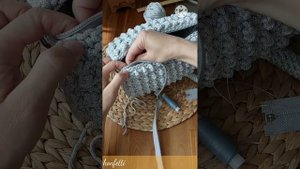 Ч.6. Сумочка с круглыми боковинками из шнура крючком ? Вшиваем молнию (некоторые моменты) ?