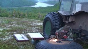 Поход на Кольский, сварка от аккумулятора Гарагашьяна