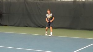 Seventeen-year-old Ryan Harrison practicing indoors at Nick Bollettieri Tennis Academy