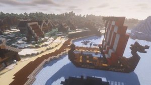 Построили ДЕРЕВНЯ ВИКИНГОВ в Minecraft | MINECRAFT TIMELAPSE 4K VIKING VILLAGE SHADER