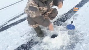 Зимняя рыбалка на жерлицы. Река Ишим Бастау - Новоалександровка