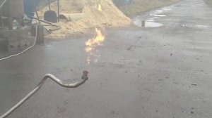 Горение пиролизного газа.