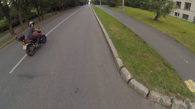 Эксперименты по съёмке мотоциклиста с коптера. смотреть онлайн