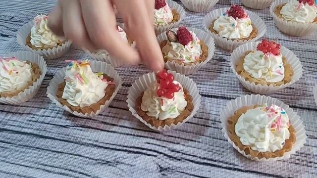 Корзиночки Тарталетки с мороженым кремом.Нежные Вкусные Тарталетки тает во рту!#тарталетки#крем