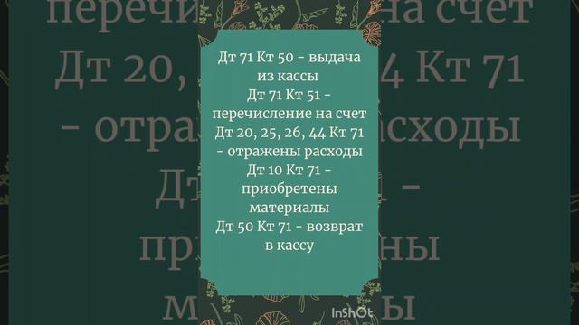 Проводки по подотчетным суммам