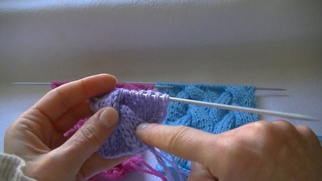 Вязание узора "Коса с 15 петель" смотреть онлайн