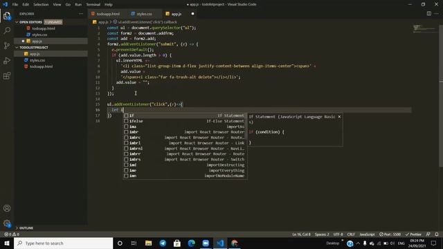 Create a To Do List App using JavaScript HTML and CSS | JavaScript Project For Beginners