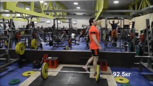Рекорд в жиме стоя 92,5 кг. Собственный вес 79,2 кг