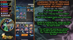 LEARNING FROM MY PREVIOUS TOURNAMENT OF POWER GAME MODE MISTAKES! | Dragon Ball Legends | TOP