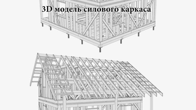 Проект каркасного дома 7*7 с террасой и двумя гардеробами на втором этаже от "Строй и Живи" смотреть онлайн