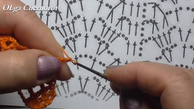 Узор крючком ЛИСТЬЯ  Чудесная Юбка крючком
