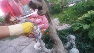 садовая фигура Змей Горыныч из цемента своими руками.DIY garden figure made of cement.
