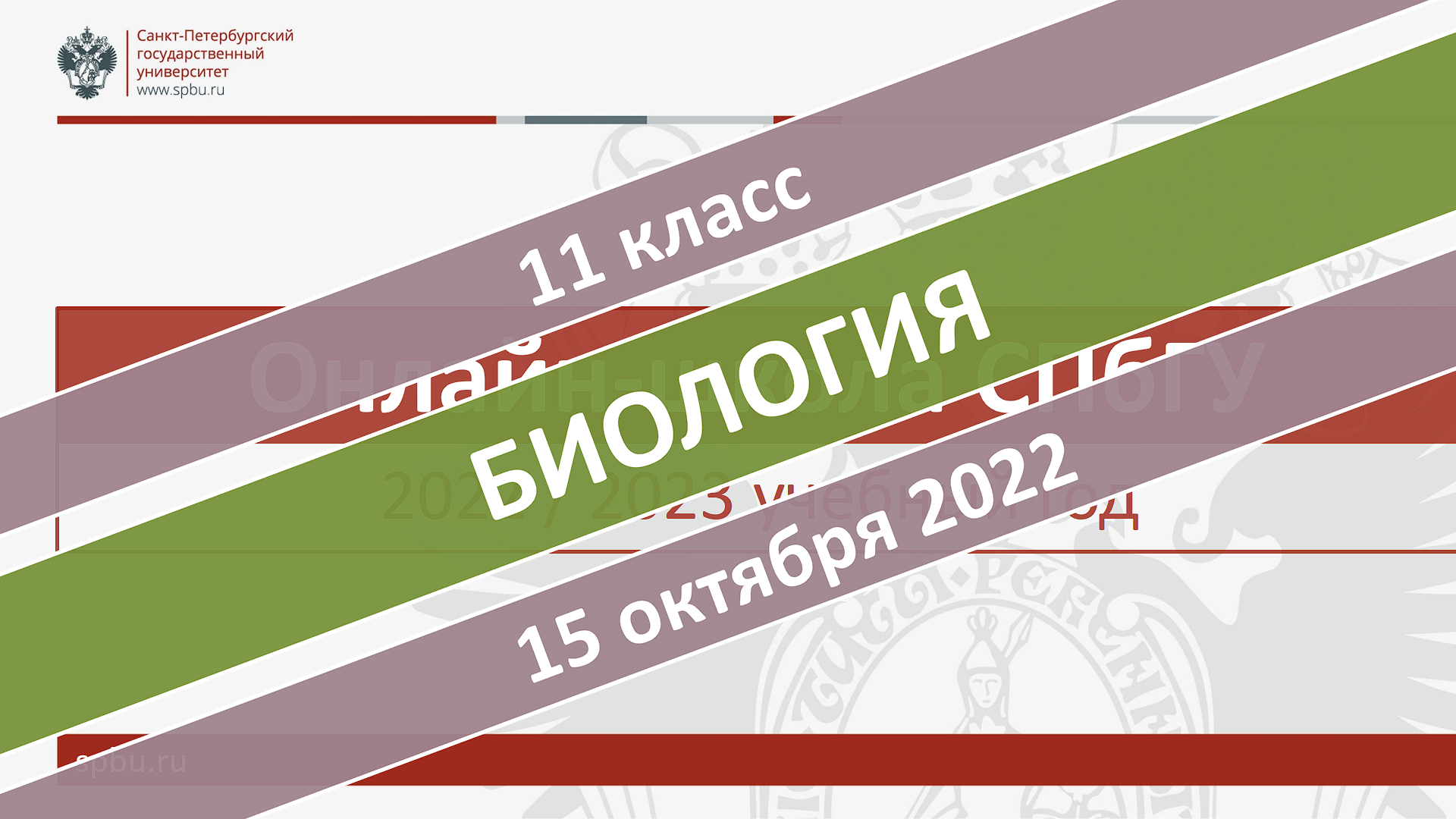 Онлайн-школа СПбГУ 2022-2023. 11 класс. Биология. 15.10.2022