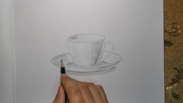 How to draw a cup and saucer. Как нарисовать чашку с блюдцем смотреть онлайн