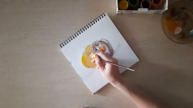 Птички. Рисуем с детьми гуашью