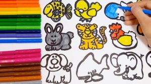 УЧИМ ЦВЕТА И НАЗВАНИЯ ЖИВОТНЫХ НА АНГЛИЙСКОМ.  LEARNING COLORS and ANIMALS.  ДЕТСКИЕ ВИДЕО