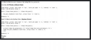 Wordpress: Add Permalink to Post Thumbnail, syntax code issues (2 Solutions!!)