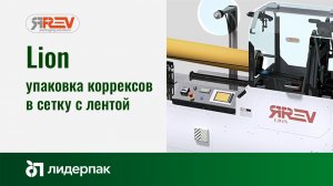 Lion REV Packaging Solution | Упаковочное оборудование для фасовки контейнеров в сетку с лентой