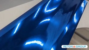 Виниловая пленка глянцевый хром: синяя Reton Group / пленка для интерьера / для оклейки авто