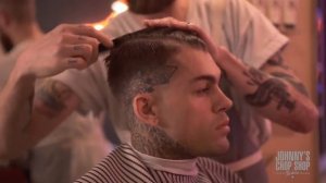 STEPHEN JAMES | whoiselijah | Slick Back Wet Look Haircut & Hairstyle at Johnny's Chop Shop