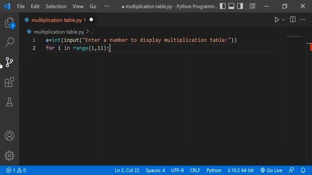 How to Create a Multiplication table In Python | CODING WITH ARUSH