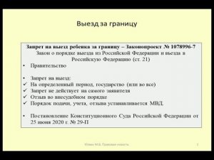 Новый порядок установления запрета на выезд ребенка за границу / ban on the departure of a child