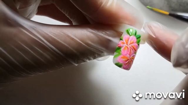 Цветы гель-лаком.Флористика.простой дизайн за 10 минут#росписьнаногтях#цветывманикюре