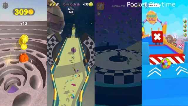 Going Balls vs Action Balls vs Stack Rider vs Candy Ball Run - All level gameplay Android, IOS