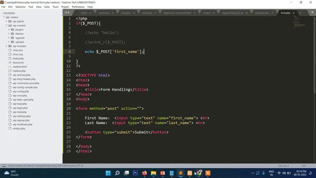 15. PHP Form Handling  |  PHP 8 beginners    Tutorial Rays