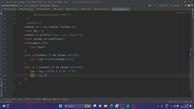 Java Tutorial: Practice Questions On Conditionals & Switch Case (Hindi) | code With HritikRoshan | смотреть онлайн